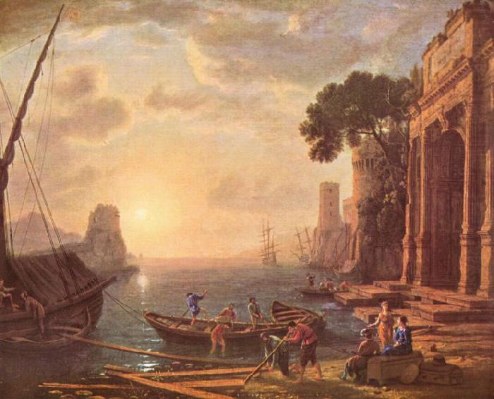 Claude Lorrain Hafen beim Sonnenuntergang china oil painting image